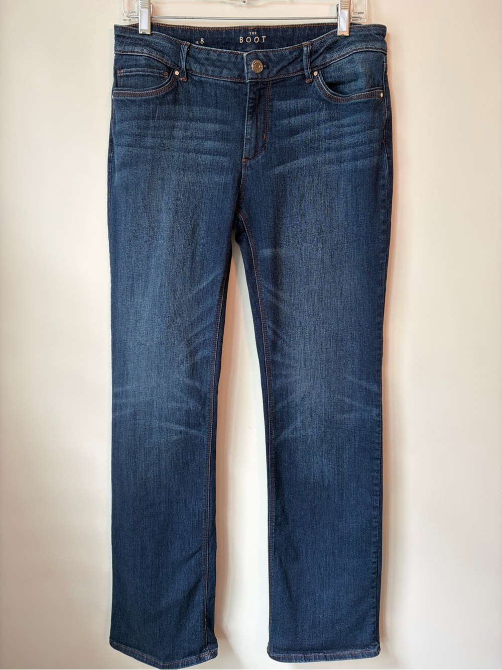 White House Black Market The Boot Jeans Womens 8 Dark Wash Mid Rise Bootcut